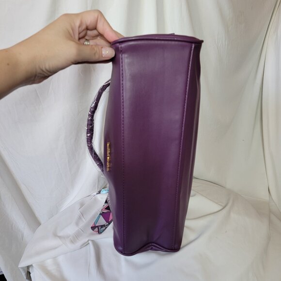 Badgley Mischka Purple Slouchy Women’s Crossbody Handbag w/ Bow~Non-Smkng ~ NWT - Picture 9 of 10